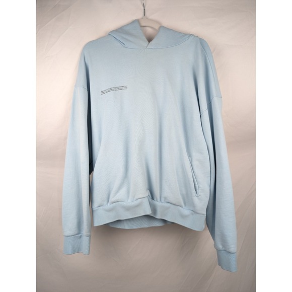 Pangaia Light Blue 365 Organic Cotton Hoodie Oversized Womens L Terry Pullover - Picture 2 of 10